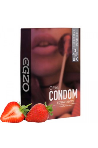 Prezerwatywy smakowe truskawkowe Oral Strawberry 3 sztuki